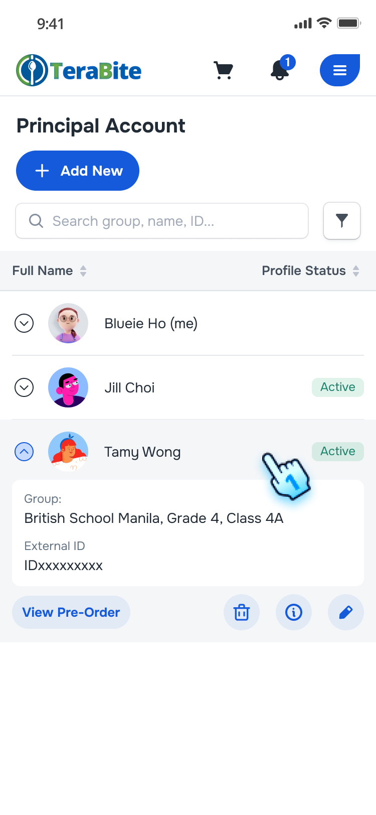 Status will turn to active if Invited Account accepts the invitation