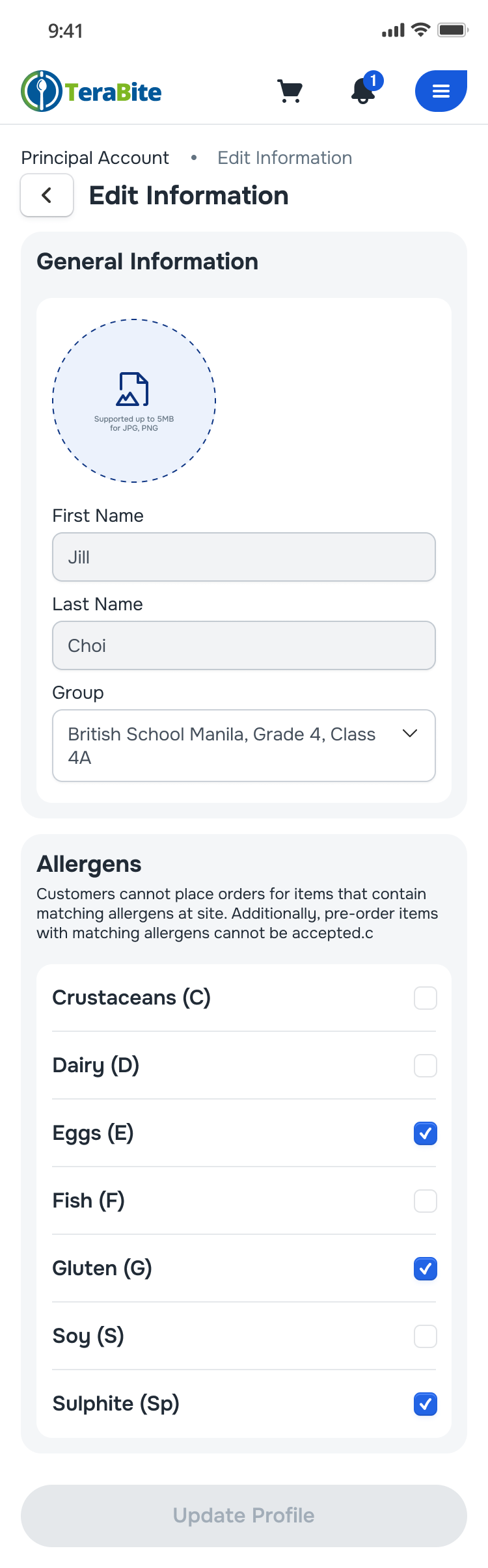 Edit/ Update Sub-account information