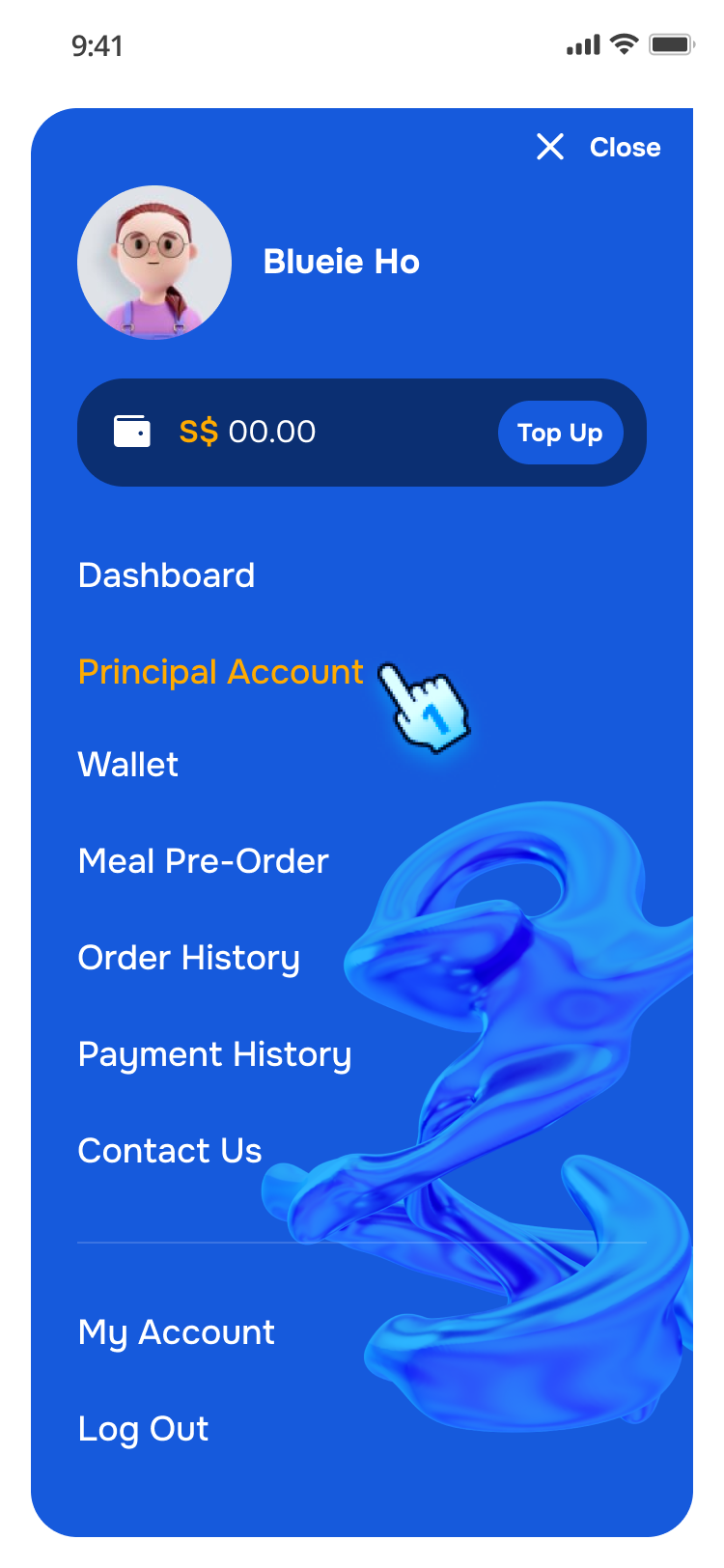 Navigate to Principal account from Menu