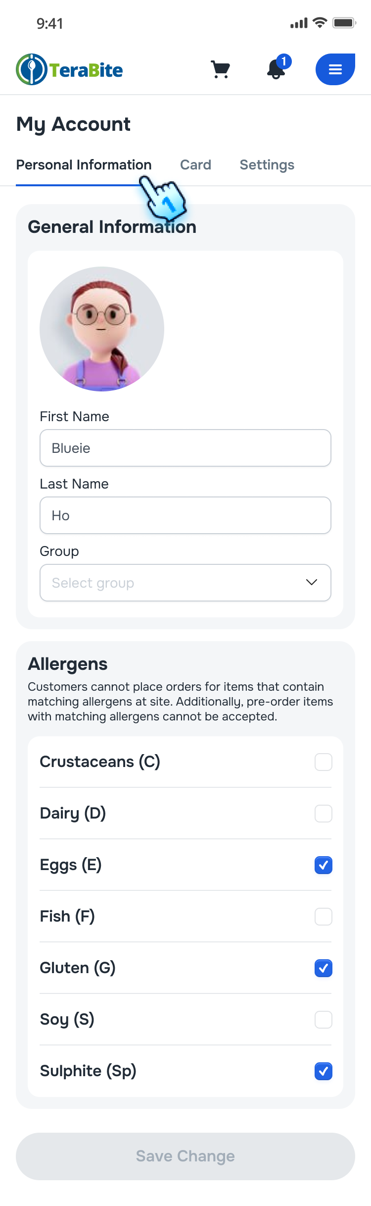 Edit/ Update Account information