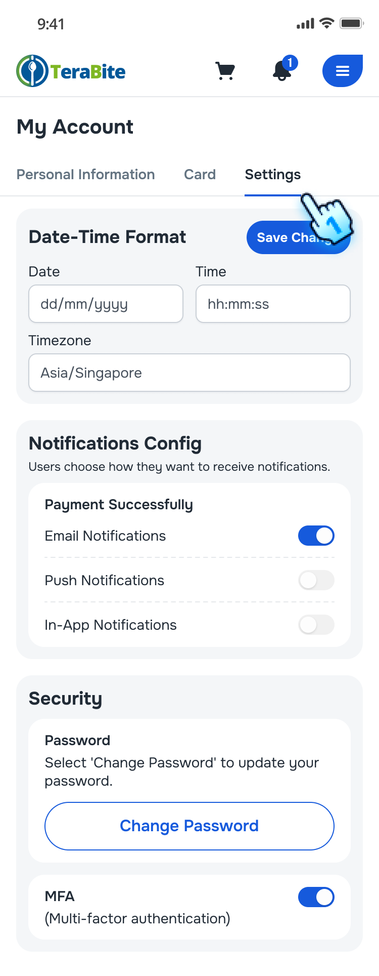 Edit/ Update Settings