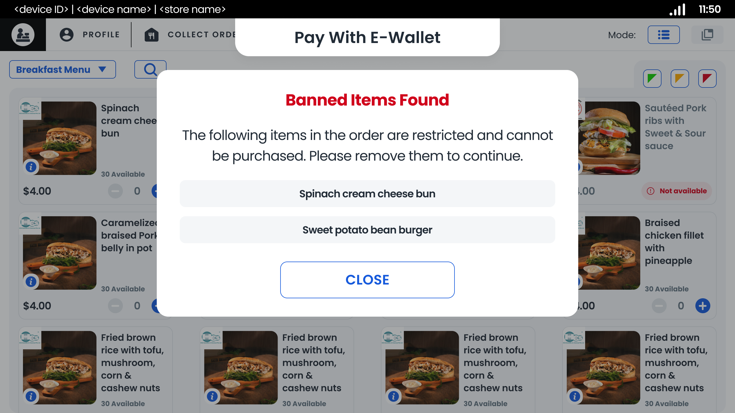 Check Puchases with Banned Items on POS