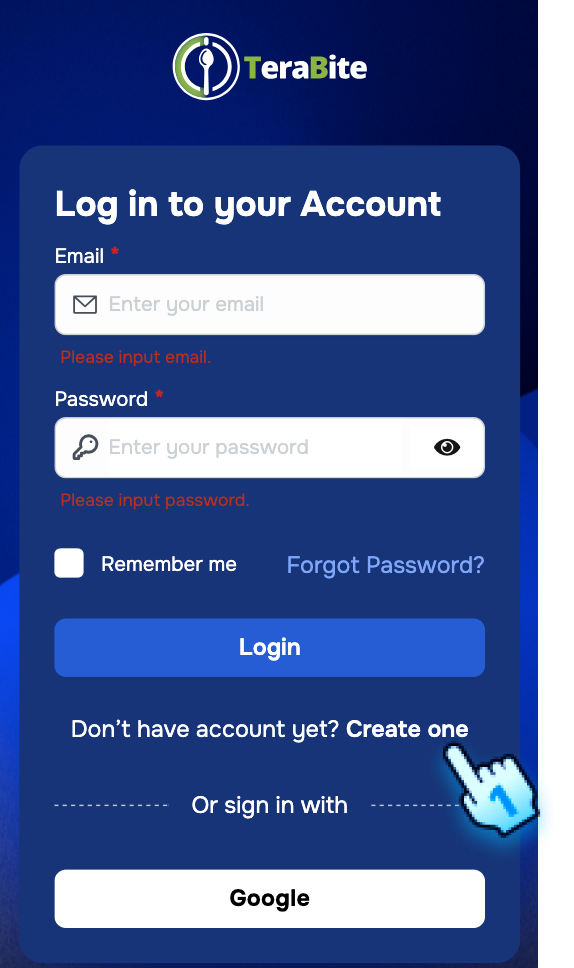 Tap on the Create One button
