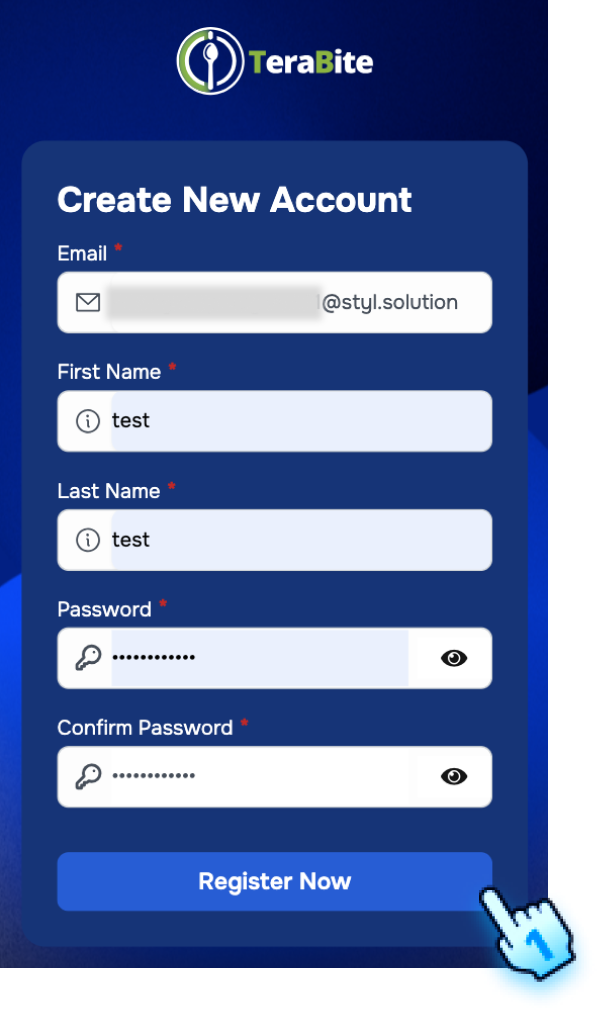 Enter required information