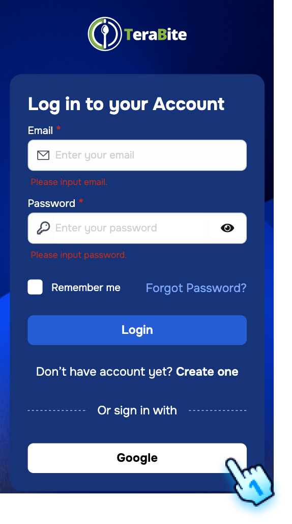 Tap on the Google button