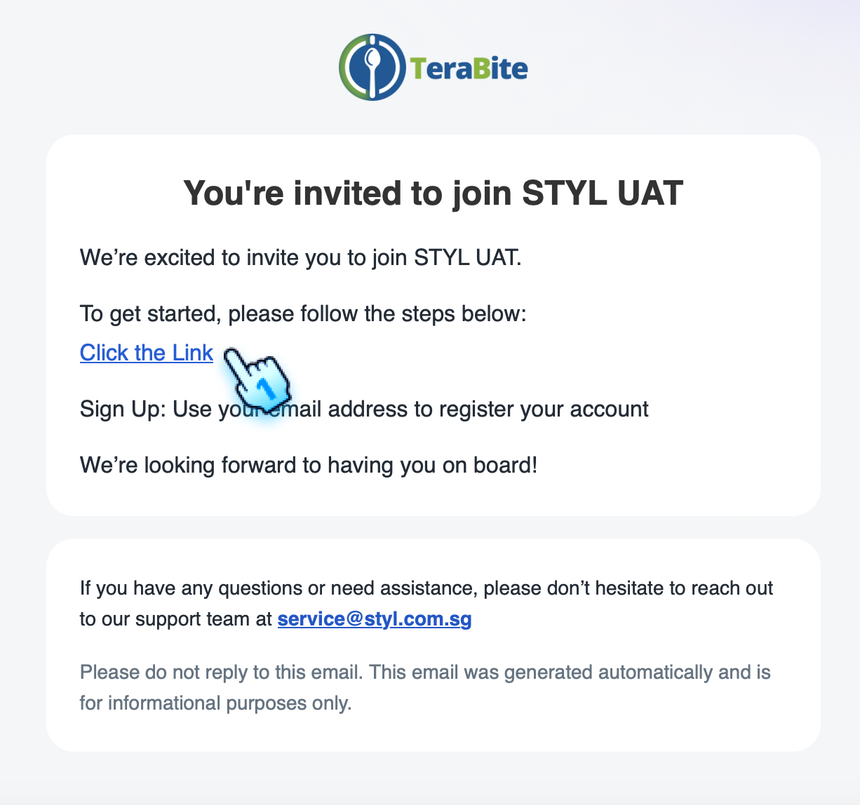 Tap on the invitation link via email