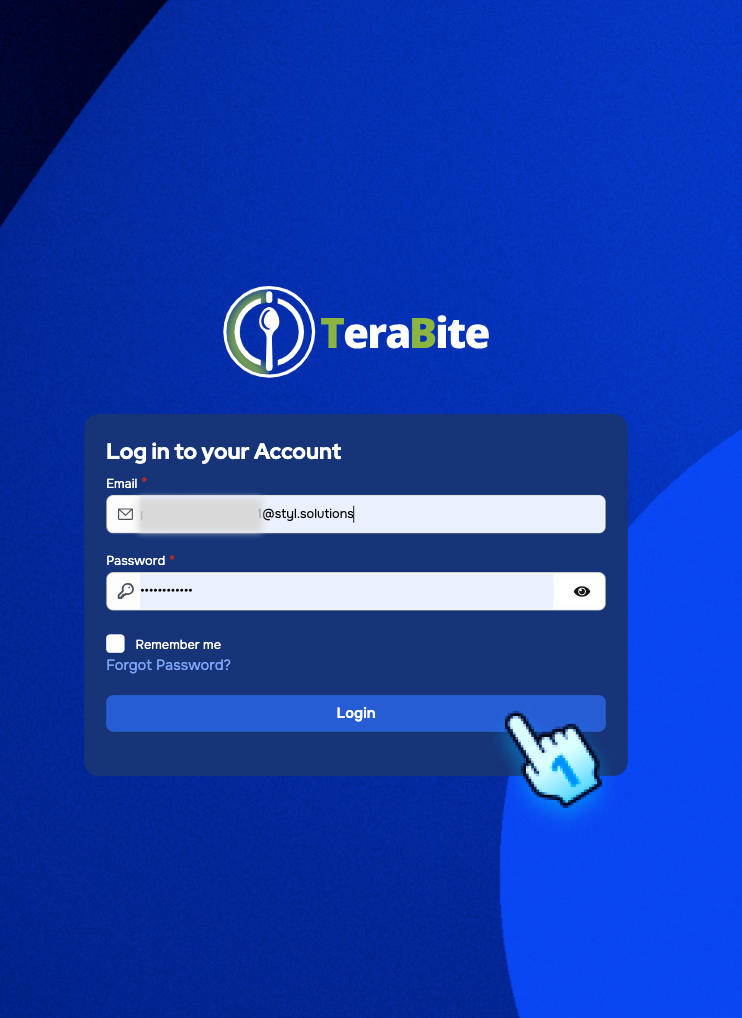 Enter email and Password to log in or Forget password