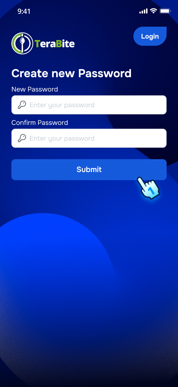 Enter and re-enter new password