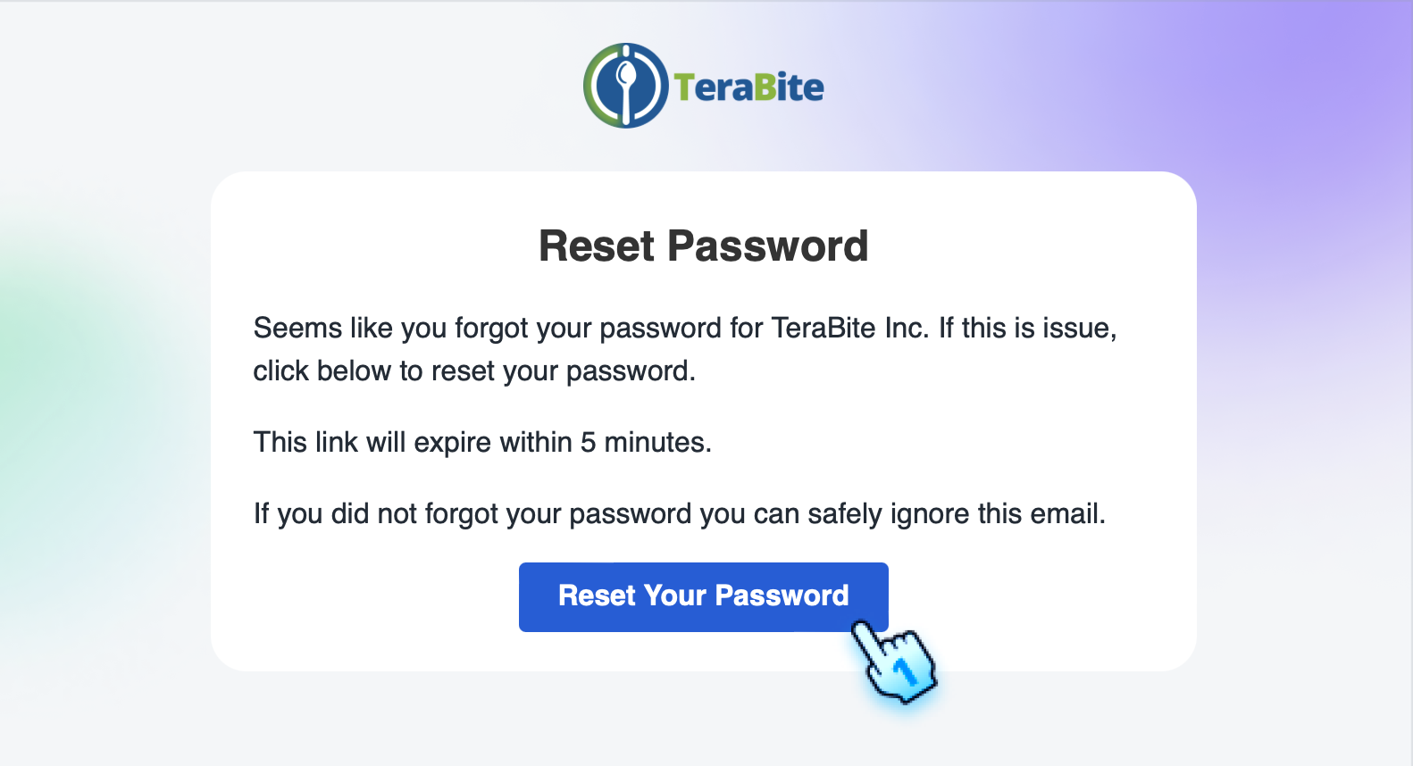 Tap on link via email to create new password