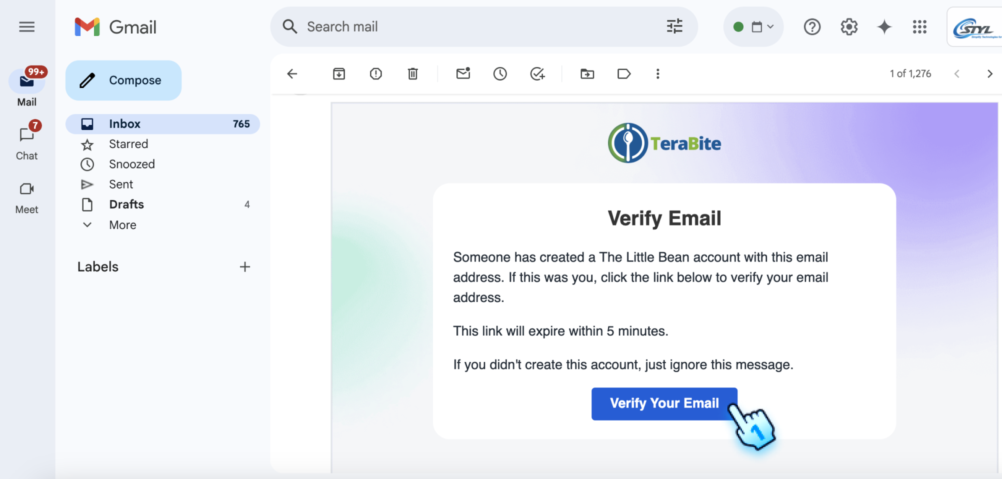 Click to Verify Your Email link