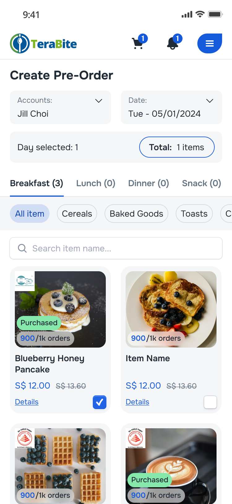 Purchased Item is added