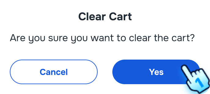 Clear Cart Confirmation