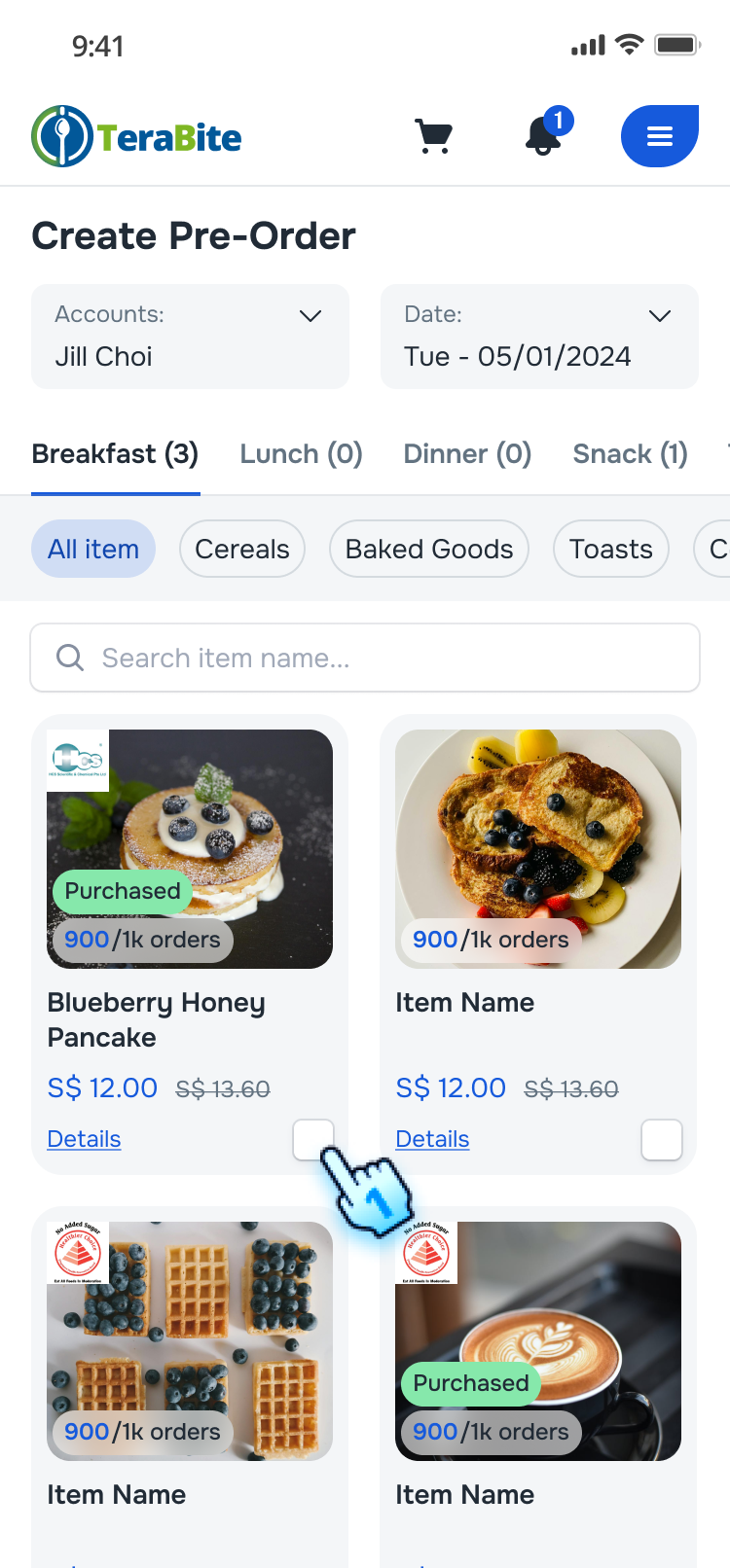 Select Purchased Items