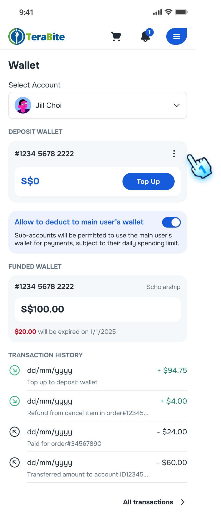 Set Spending Limits for Account/ Sub account